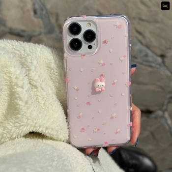 قاب گوشی گلدار خرگوشی کیوت(IMD Floral Rab Pink)