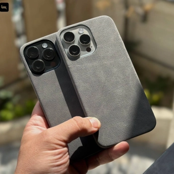 قاب آیفون جیر مدل Alcantara رنگ Titan Gray