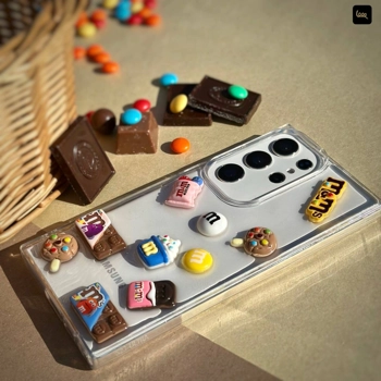 قاب گوشی ‌شفاف M&M مینی‌مال سه‌بعدی برای گوشی سامسونگ