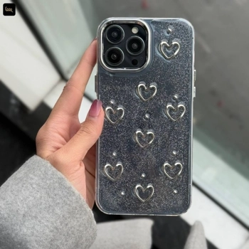 قاب گوشی قلب اکلیلی (Heart Glitter)