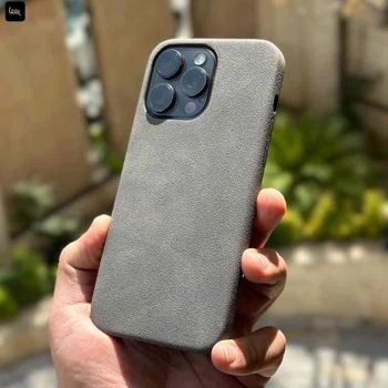 قاب آیفون جیر مدل Alcantara رنگ Titan Gray