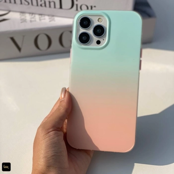 قاب آیفون گرادیان Gradient Sea با ترکیب رنگ آبی و صورتی و لبه شفاف