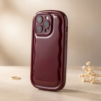  قاب زرشکی آیفون Chubby Case WinyRed با پوشش کامل ماژول دوربین آیفون