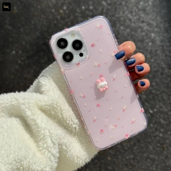 قاب گوشی گلدار خرگوشی کیوت(IMD Floral Rab Pink)